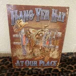 Western decor metal sign
